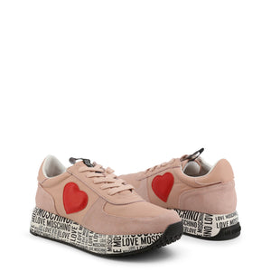 LOVE MOSCHINO pink leather Sneakers