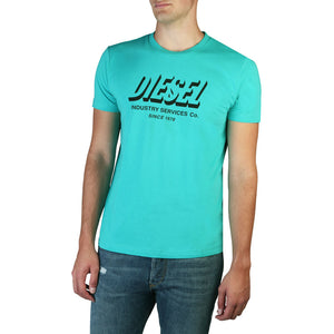 DIESEL T-DIEGOS-A5 light blue/black cotton T-Shirt