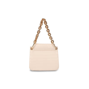 LUCKY BEES white faux leather Shoulder Bag