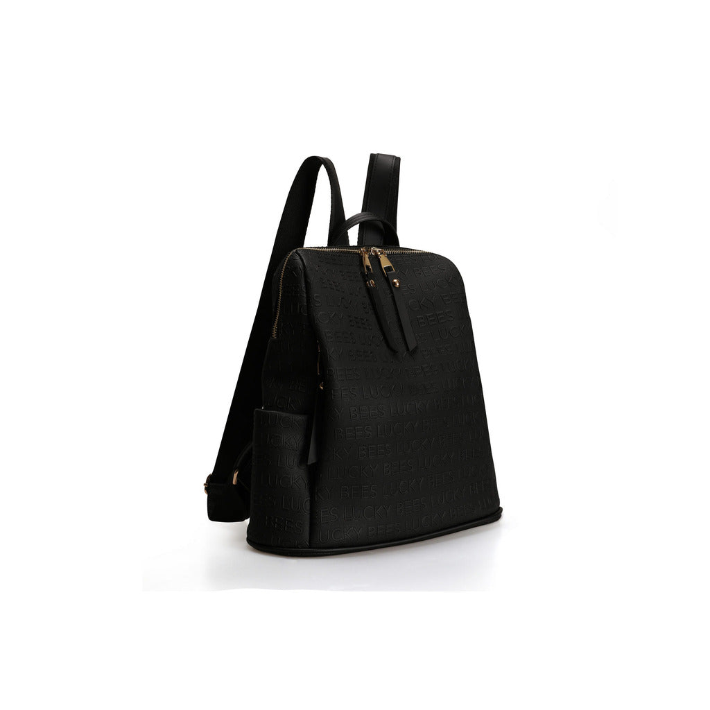 LUCKY BEES black faux leather Backpack