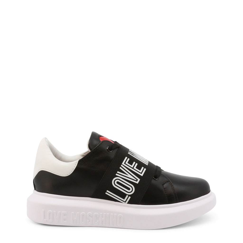 LOVE MOSCHINO black/white leather Sneakers