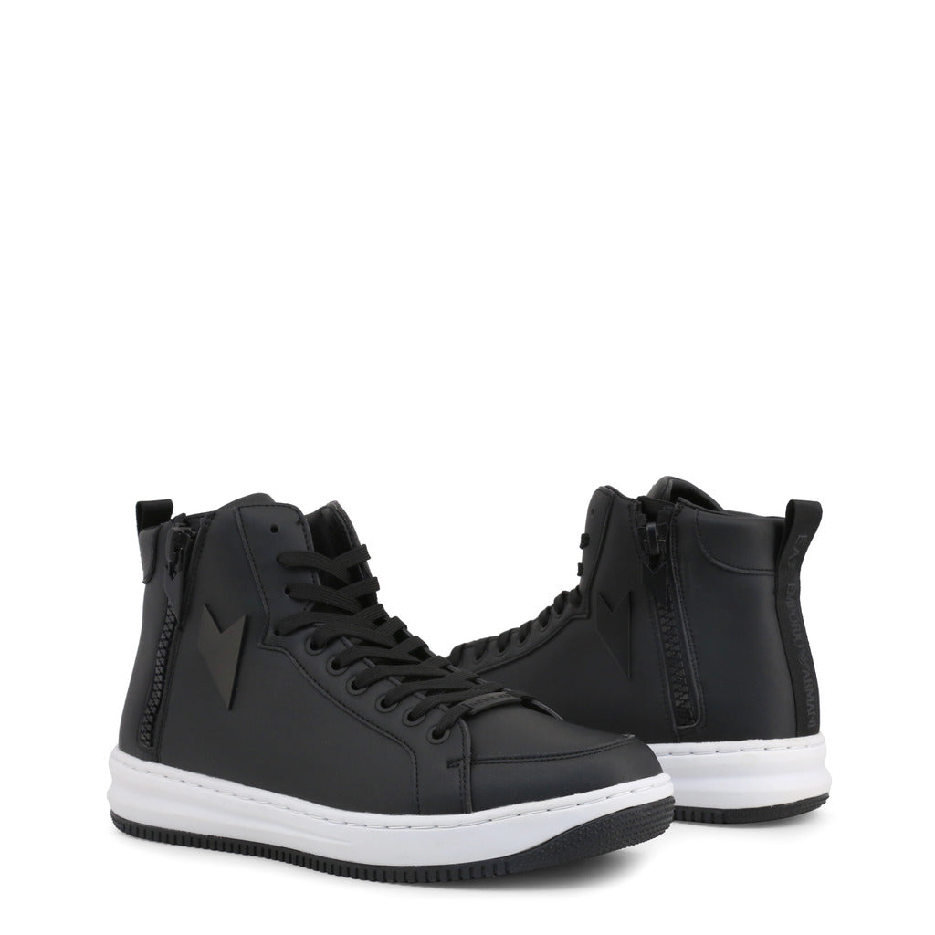 EA7 black leather Hi Top Sneakers