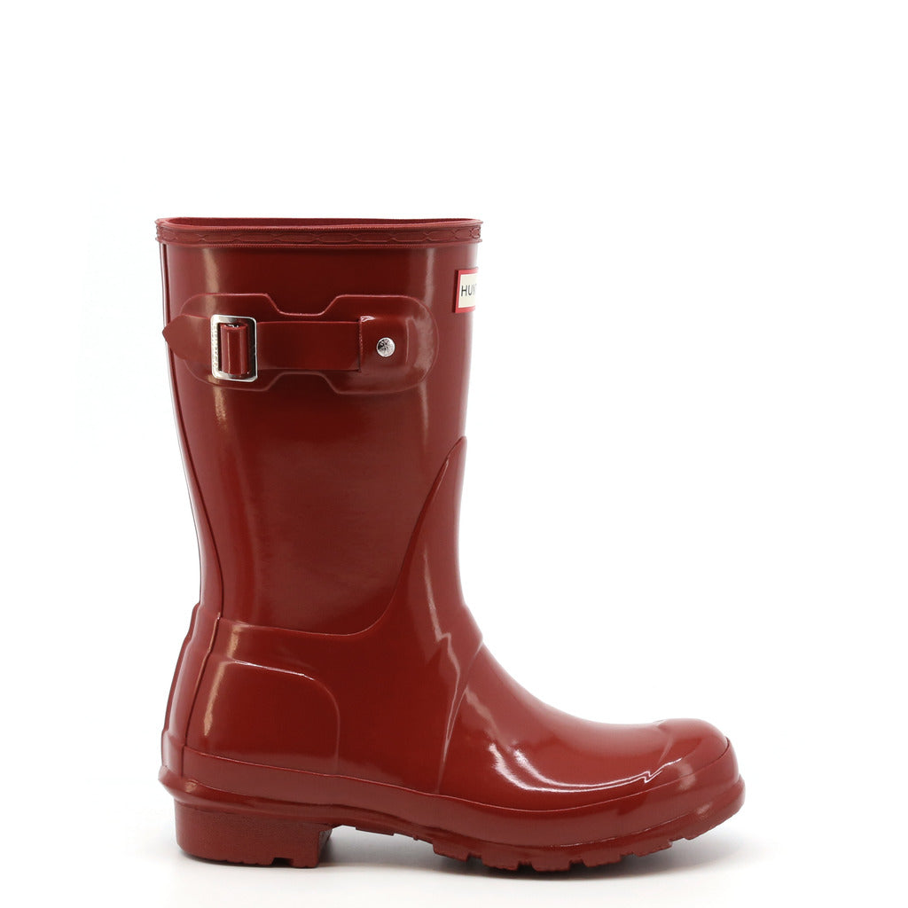 HUNTER burgundy rubber Ankle Boots