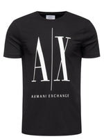 Load image into Gallery viewer, ARMANI EXCHANGE black/white cotton T-shirt
