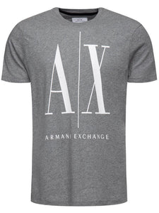 ARMANI EXCHANGE grey/white cotton T-shirt