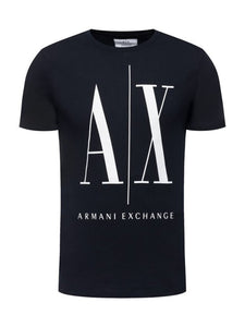 ARMANI EXCHANGE blue navy/white cotton T-shirt