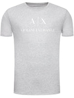 Load image into Gallery viewer, ARMANI EXCHANGE light grey/white cotton T-shirt
