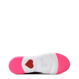 LOVE MOSCHINO black/pink fabric Hi Top Sneakers