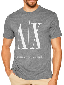 ARMANI EXCHANGE grey/white cotton T-shirt
