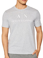 Load image into Gallery viewer, ARMANI EXCHANGE light grey/white cotton T-shirt
