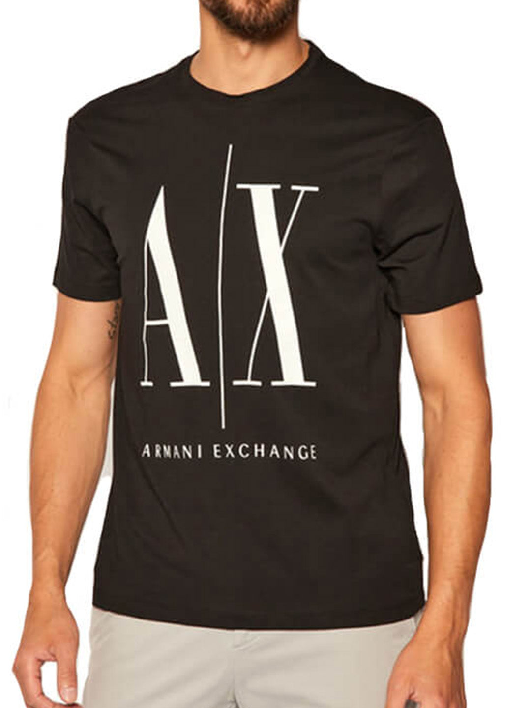 ARMANI EXCHANGE black/white cotton T-shirt