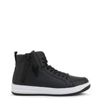 Load image into Gallery viewer, EA7 black leather Hi Top Sneakers
