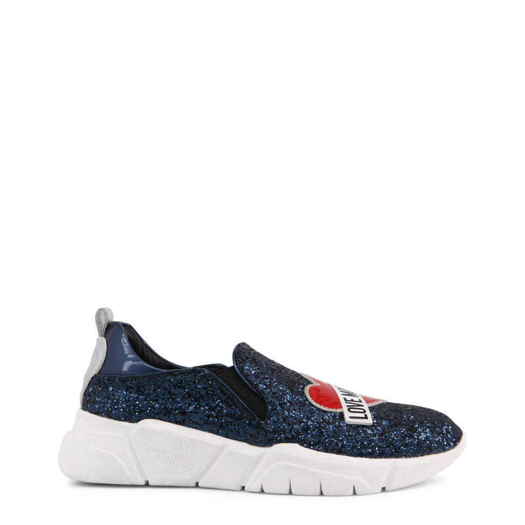 LOVE MOSCHINO blue synthetic fibers Slip On Sneakers
