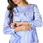 Load image into Gallery viewer, FONTANA 2.0 blue/white silk Blouse
