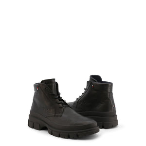 TOMMY HILFIGER black leather Ankle Boots