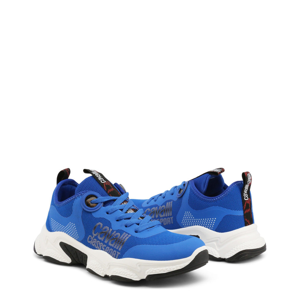 CAVALLI CLASS blue/white faux leather Sneakers