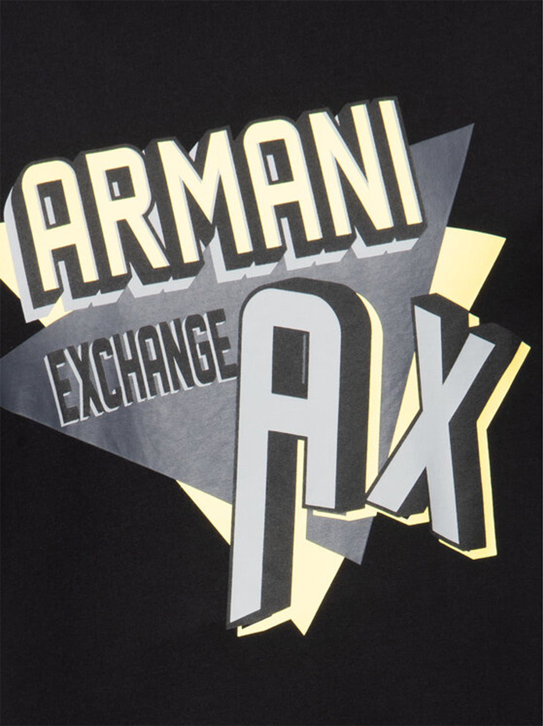 ARMANI EXCHANGE AX black cotton T-shirt