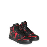 Load image into Gallery viewer, BIKKEMBERGS SIGGER black/red leather Hi Top Sneakers
