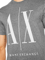 Load image into Gallery viewer, ARMANI EXCHANGE grey/white cotton T-shirt
