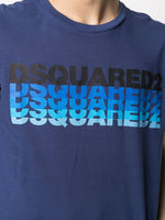 Load image into Gallery viewer, DSQUARED2 blue cotton T-shirt
