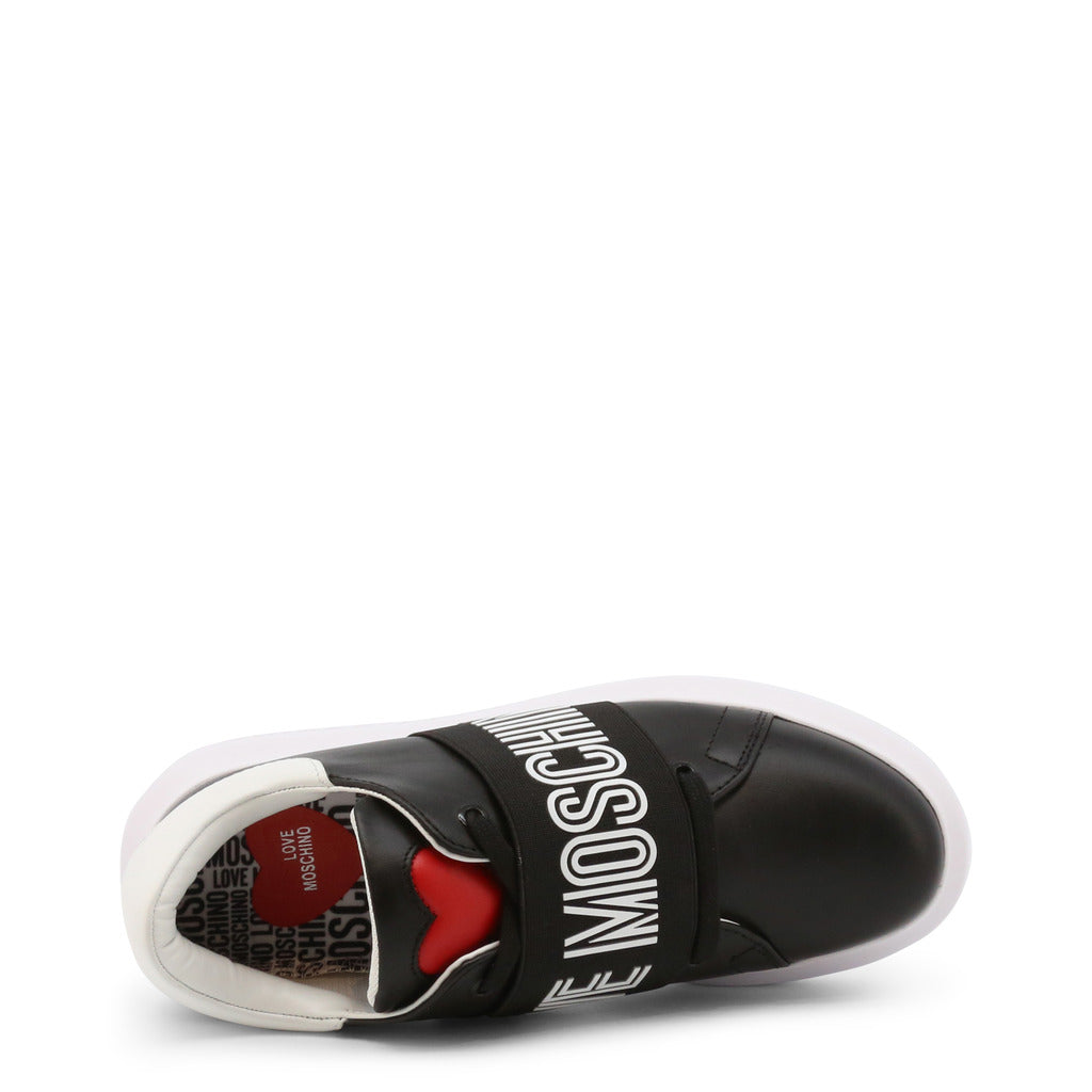 LOVE MOSCHINO black/white leather Sneakers