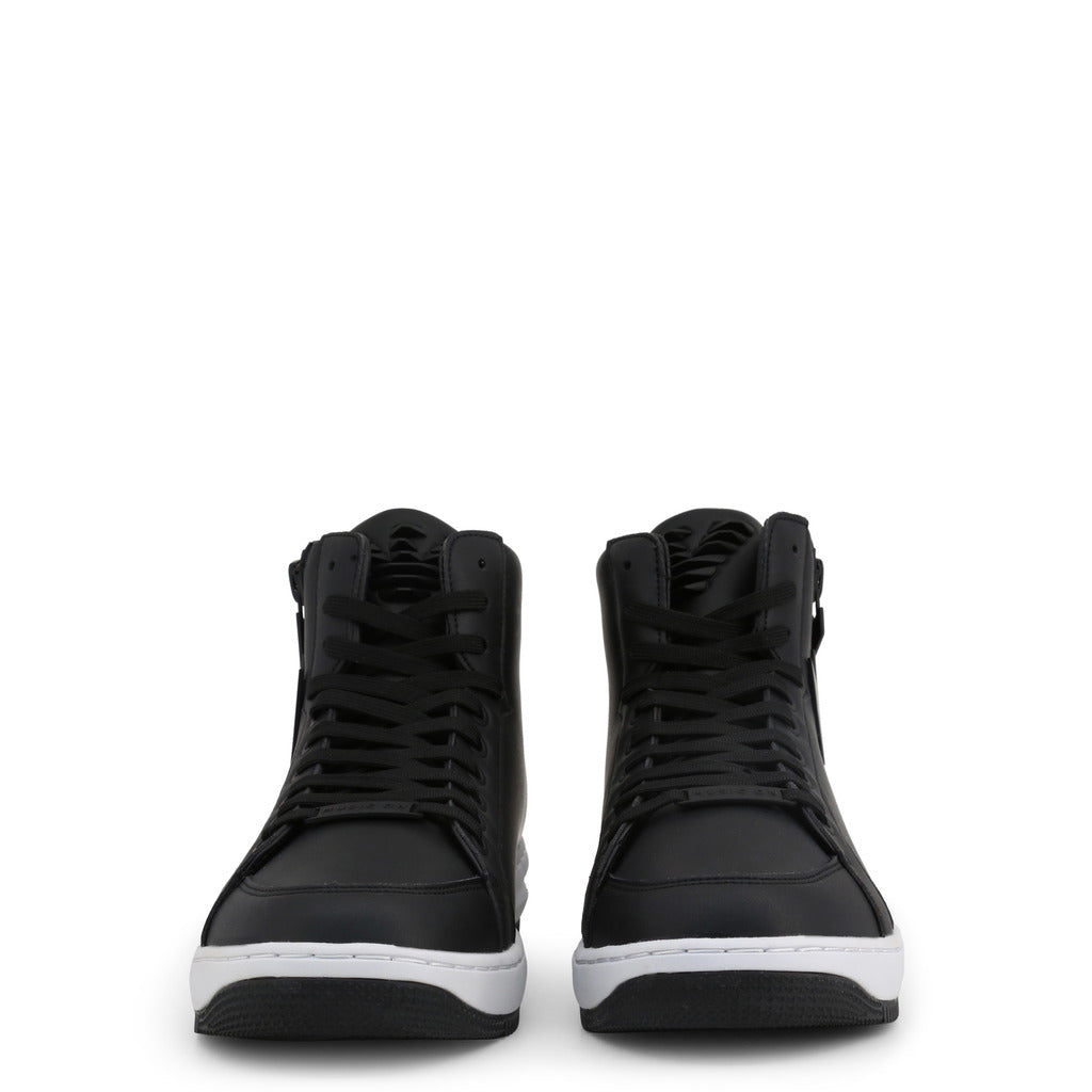 EA7 black leather Hi Top Sneakers