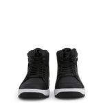 Load image into Gallery viewer, EA7 black leather Hi Top Sneakers
