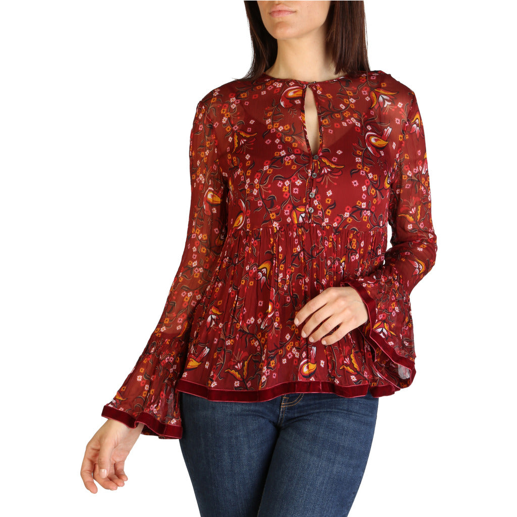 TOMMY HILFIGER burgundy viscose Blouse