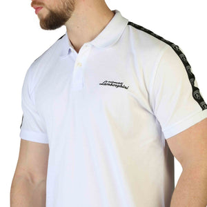 LAMBORGHINI white cotton Polo Shirt