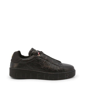TOMMY HILFIGER black leather Sneakers