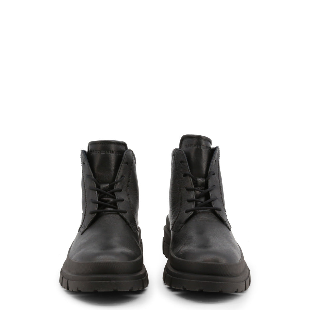 TOMMY HILFIGER black leather Ankle Boots