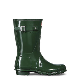 HUNTER green rubber Ankle Boots