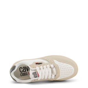 CAVALLI CLASS beige/white faux leather Sneakers