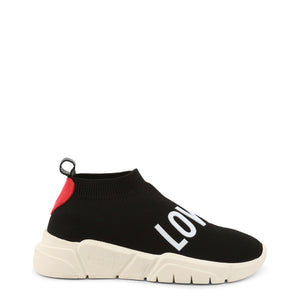 LOVE MOSCHINO black/white fabric Sneakers