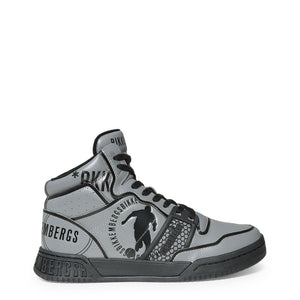 BIKKEMBERGS SIGGER grey leather Hi Top Sneakers