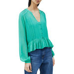 Load image into Gallery viewer, PEPE JEANS ARVANA green viscose Shirt
