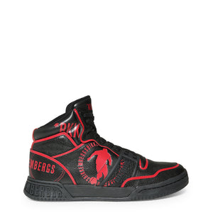 BIKKEMBERGS SIGGER black/red leather Hi Top Sneakers