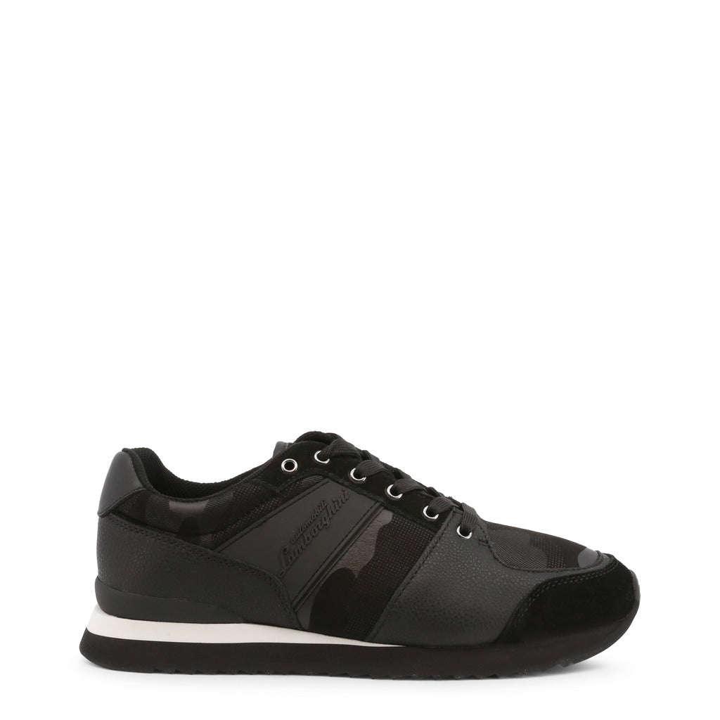 LAMBORGHINI black leather Sneakers