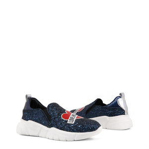 LOVE MOSCHINO blue synthetic fibers Slip On Sneakers