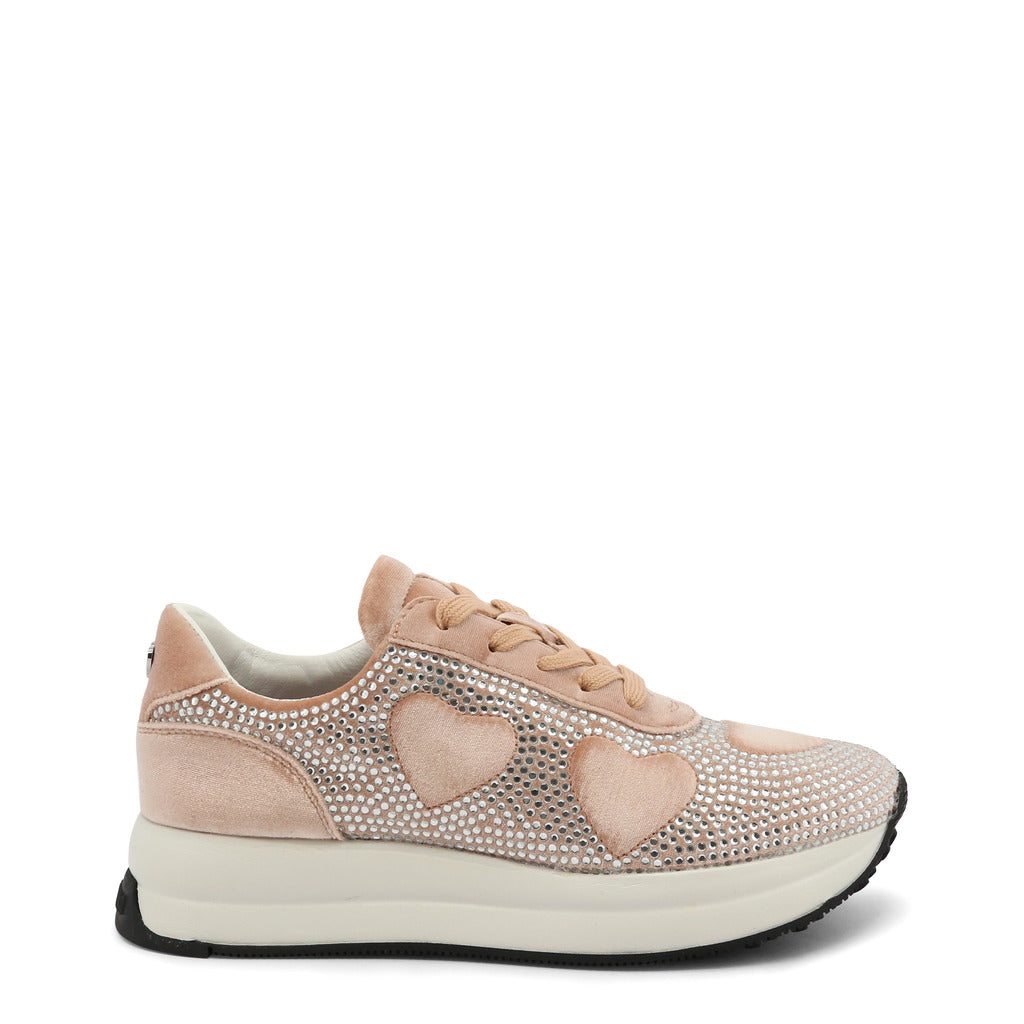 LOVE MOSCHINO pink/silver synthetic fibers Sneakers