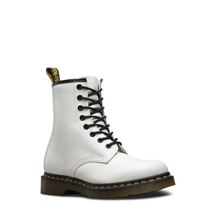DR. MARTENS white leather Ankle Boots