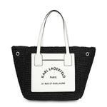 Load image into Gallery viewer, KARL LAGERFELD black/white fabric Tote
