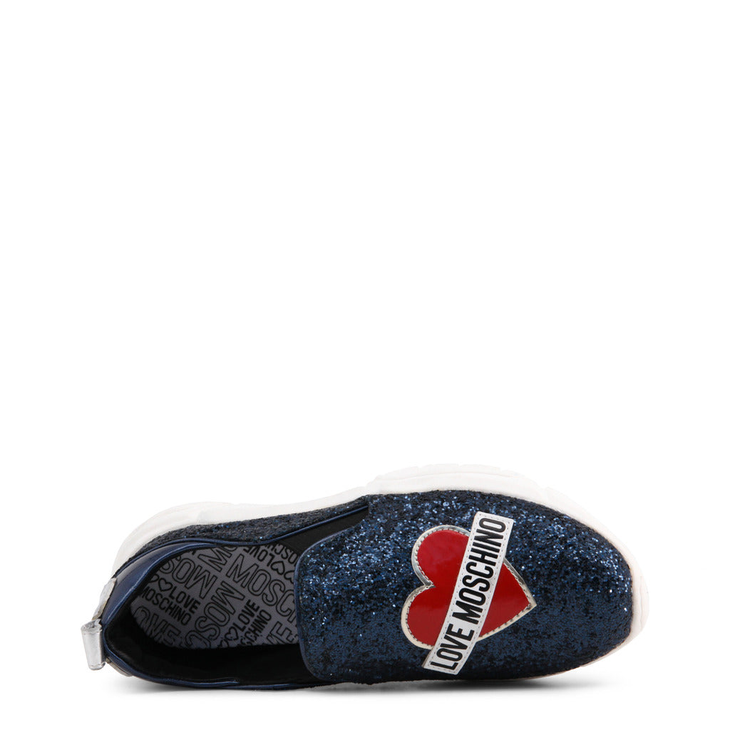 LOVE MOSCHINO blue synthetic fibers Slip On Sneakers