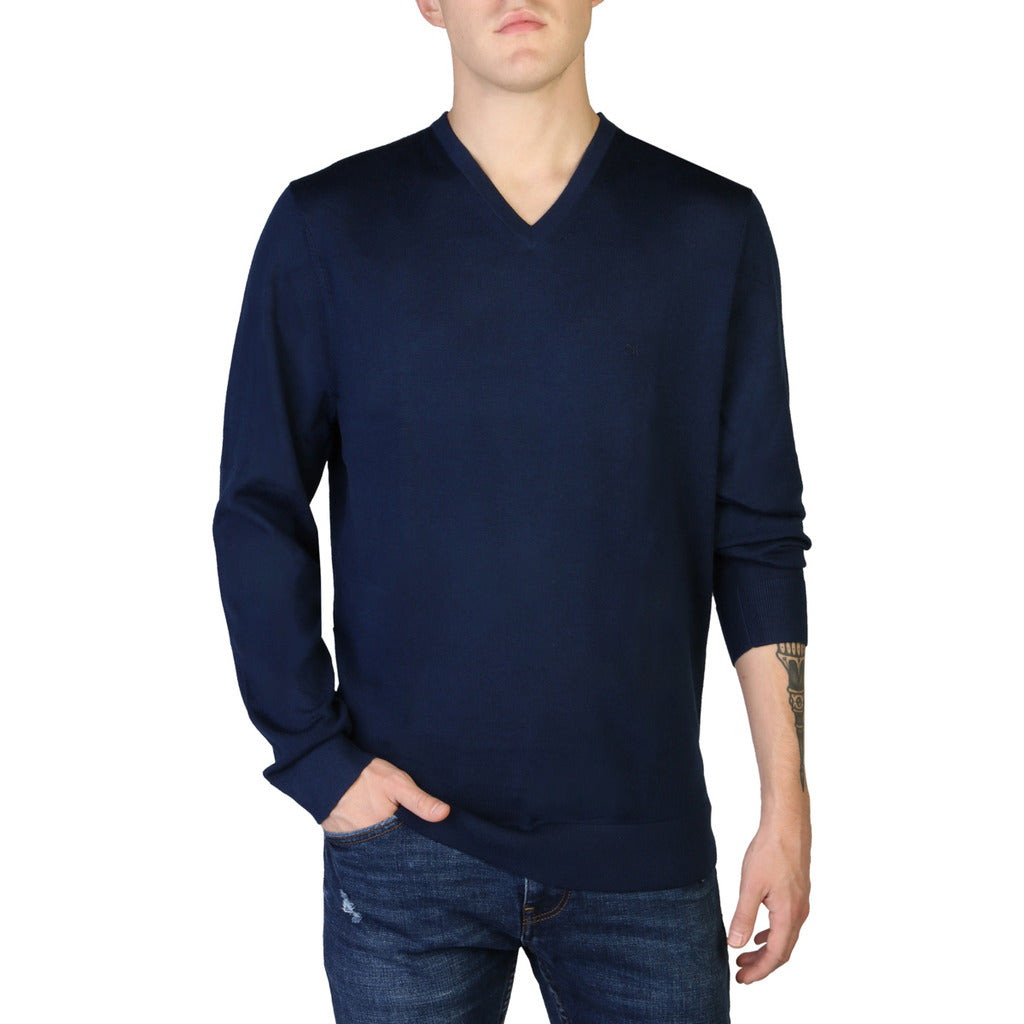 CALVIN KLEIN blue wool Sweater
